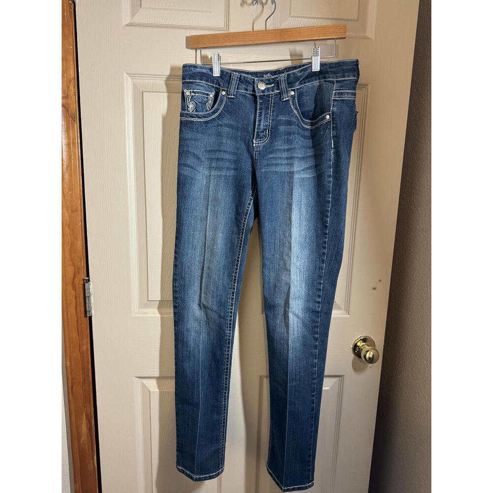 Stylish Women's ND Weekend Blue Embroidered Denim Jeans